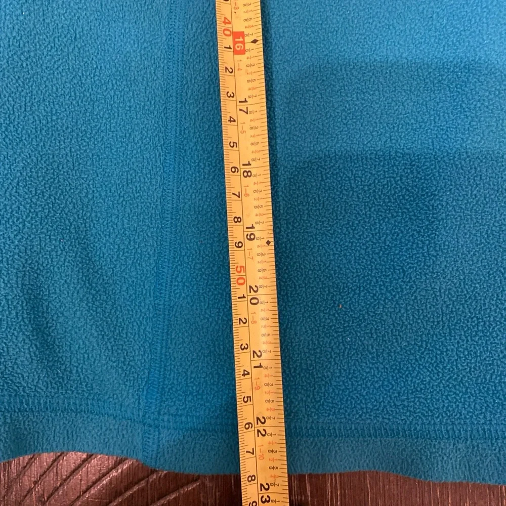 L. L. Bean Fleece Jacket Sz S Women's 1/4 Zip Pullover Shoulder Pocket Aqua Blue - Picture 10 of 12